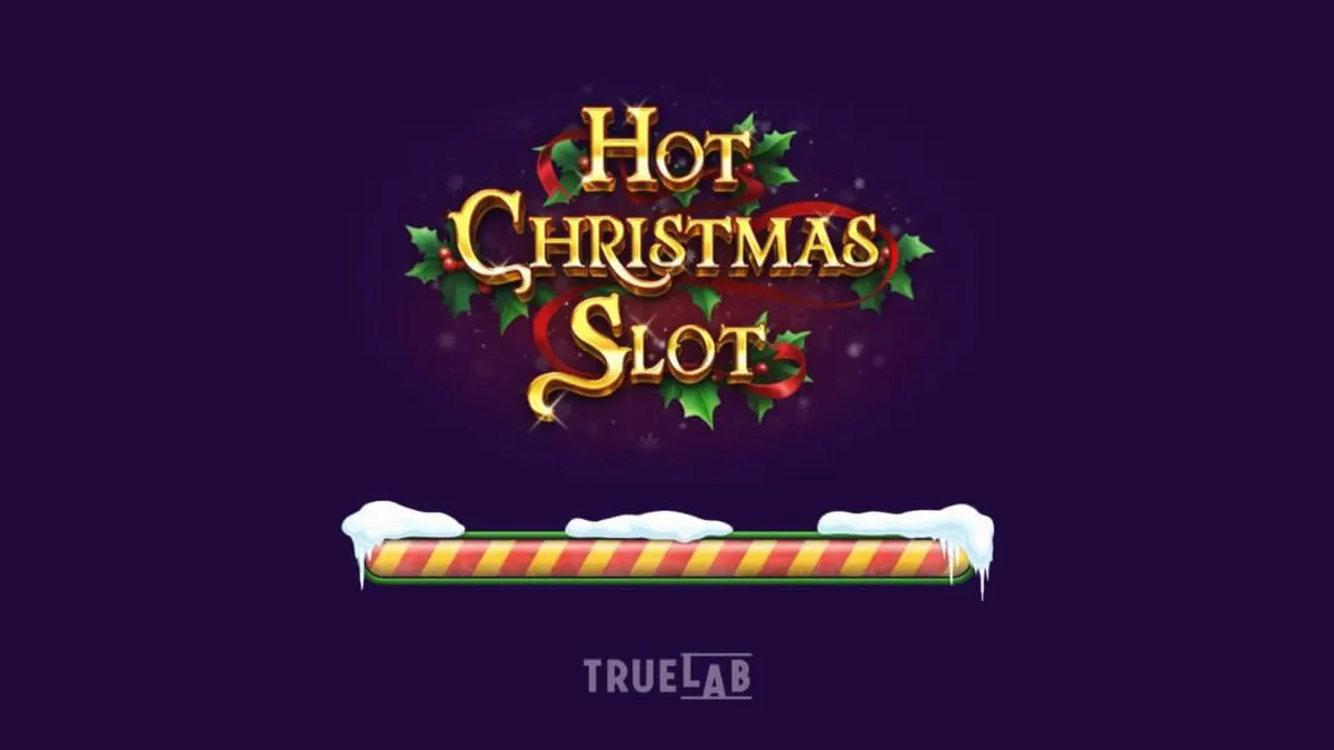 Tampilan visual Hot Christmas Slot dengan simbol buah klasik dan dekorasi Natal