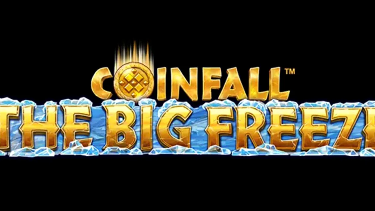 Pemandangan visual slot bertema prasejarah Coinfall: The Big Freeze dengan simbol mammoth dan es.