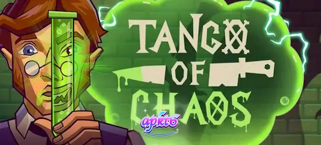 Tampilan visual slot Tango of Chaos dengan elemen laboratorium dan simbol eksperimental